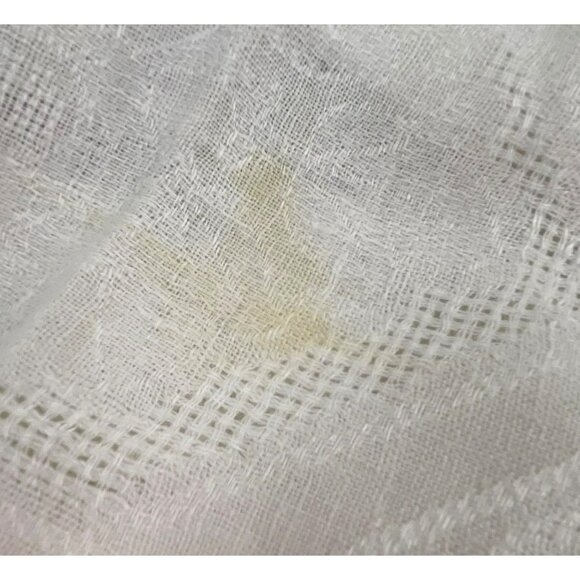 Vintage Folk-Art Cross Stitch Embroidered Linen Tablecloth & Napkins 68" x 50" - Picture 15 of 16